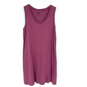 Pact Dress Womens M Maroon Organic Cotton Shift Tank Dress Classic‎ Core Basic